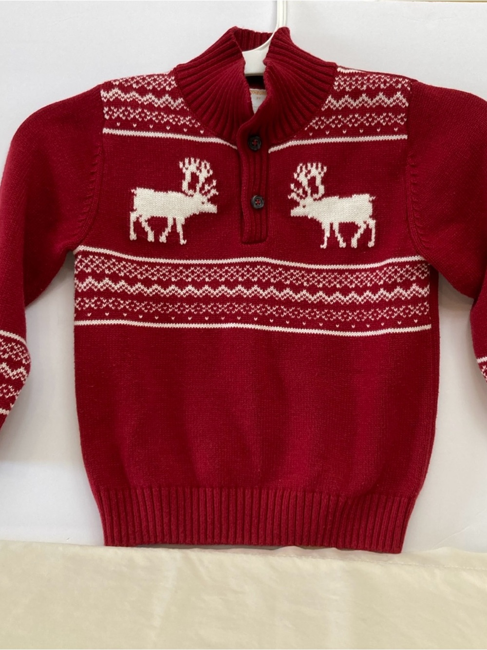Gymboree Hoilday Red Reindeer Knit Pullover Sweater 3T.